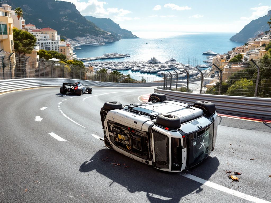 Accident de voiture sans permis à Monaco